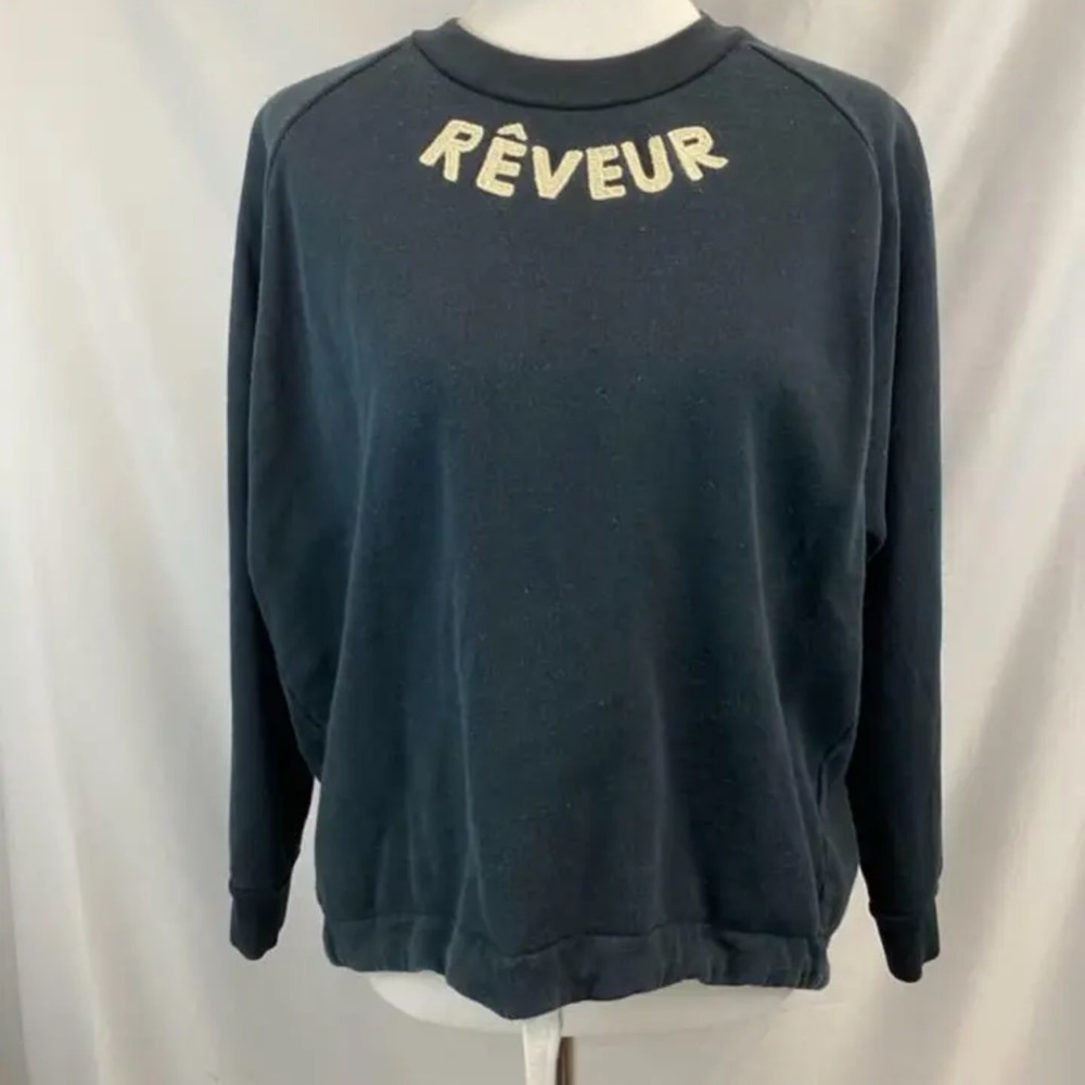 MILE(S) by MADEWELL Women's Black Reveur Long Sleeve Crewneck Sweatshirt Sz S